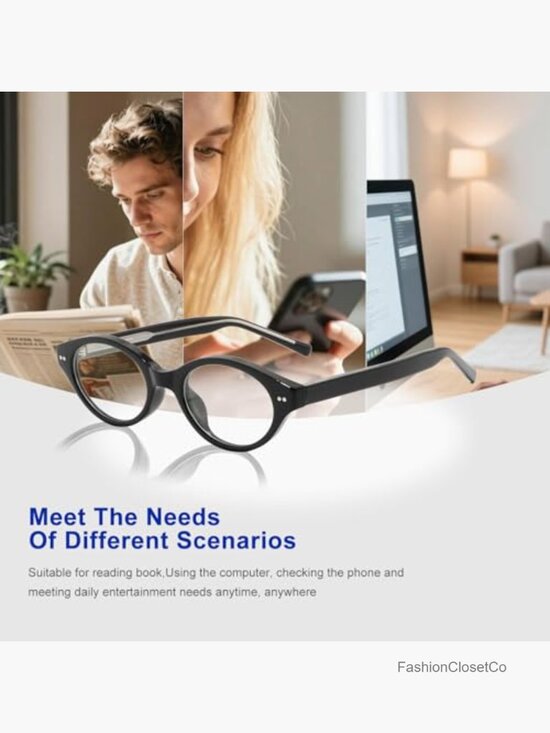 Oval Blue Light Blocking Reading Glasses TR Frame Unbreakable Spring Hinge main image 7